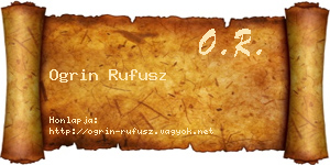 Ogrin Rufusz névjegykártya